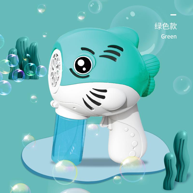 Children'S Cartoon Electric Bubble Blowing Light Clown Fish Bubble, Summer Outdoor Outing Bubble Machine Toy