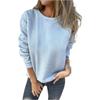 Damenmode Einfarbig Langärmlig Rundhals Pullover Lässiges Erwachsenen Sweatshirt Top
