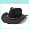 Vintage Black Wool Felt Jazz Hat With Wide Brim For Men And Women