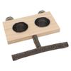 Bird Cage Feeder with Perch Stand Stainless Steel Food Cup Bird Wooden Feeding Bowl for Parakeets Cockatiels