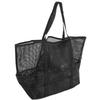 Mesh Beach Bag with 8 Pockets Waterproof Large Capacity Portable Handle Mesh Pool Bag for Vacation Swimming Black