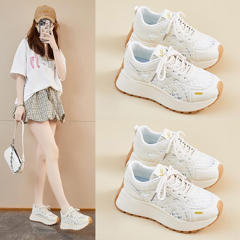 Korean version of the new dad shoes women's 2025 summer student sports thick-soled heightened casual shoes mesh breathable ZY2007