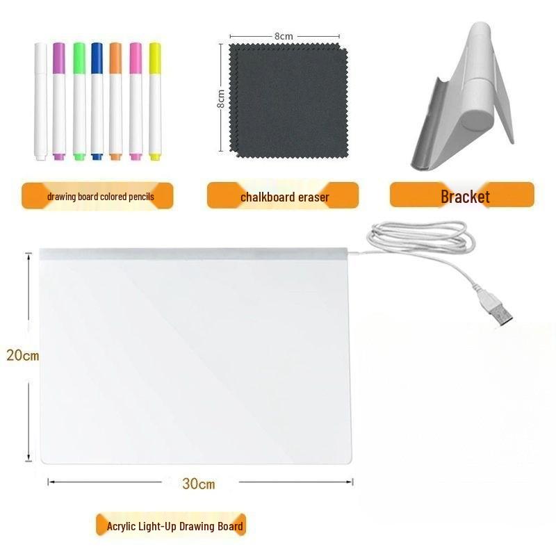 Erasable Luminous Kids' Drawing Board - Scratch-Resistant Night Light Toy