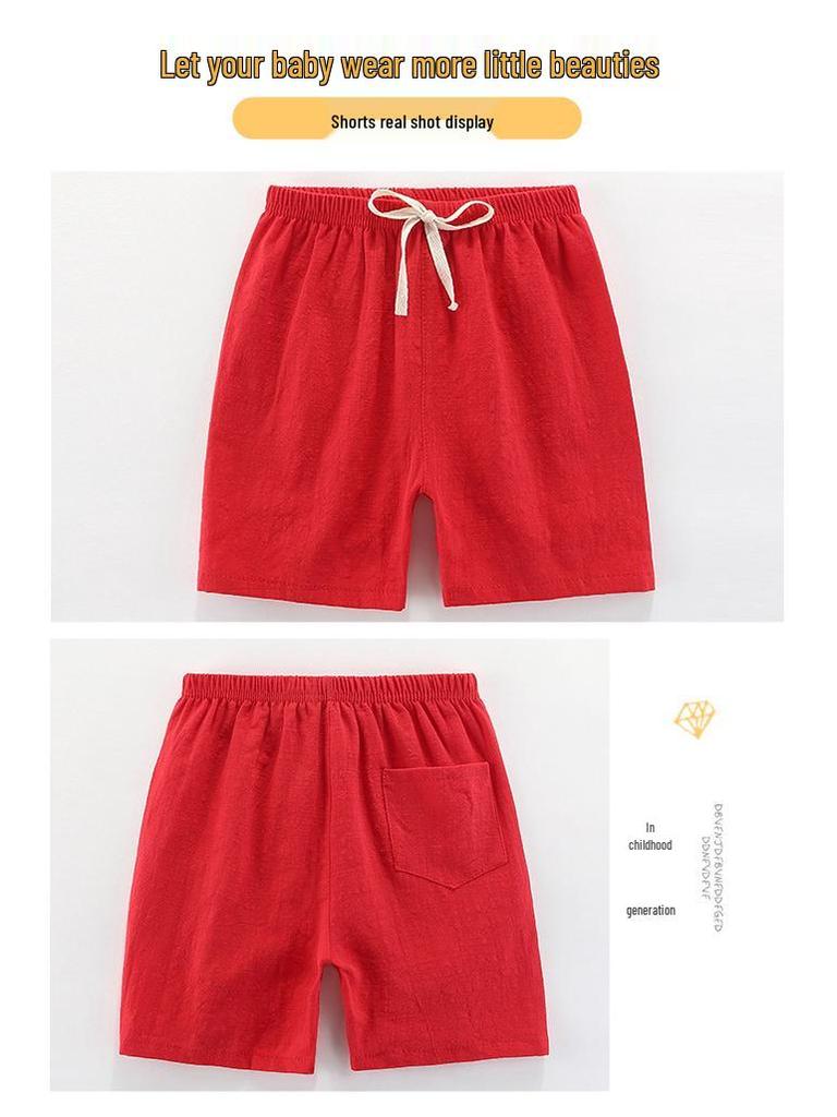 2020 Kids' Cotton Linen Korean-Style Summer Shorts: Trendy, Sporty Fashion