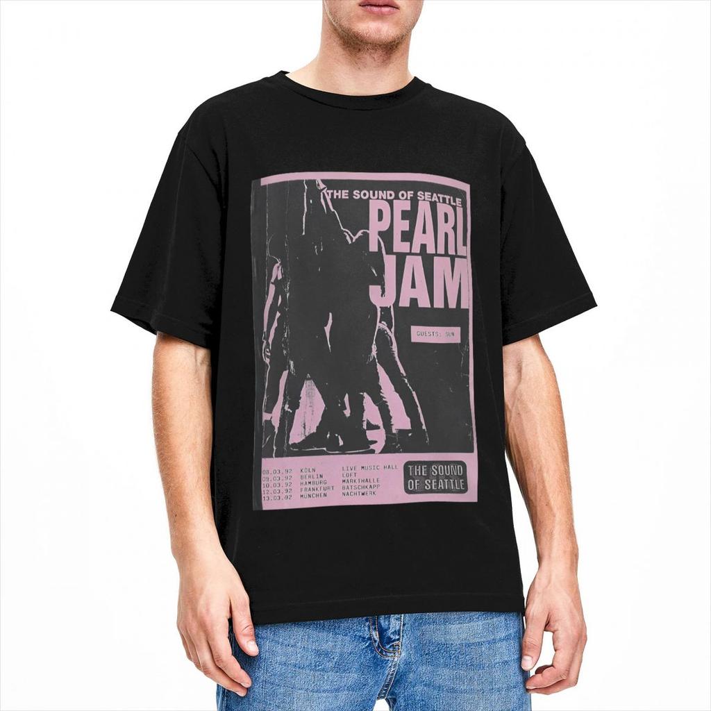 Pearls Jams Poster T-Shirt Herren Y2K Lustige Baumwoll-T-Shirts Sommer Atmungsaktive Freizeit-Tees Design Übergröße Kleidung