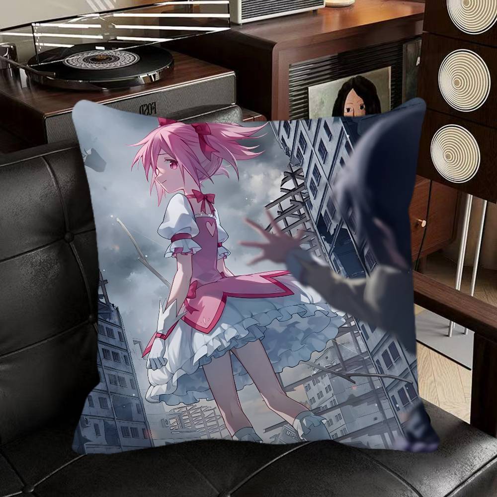 Kaname Madoka Mahou Shoujo Madoka Magica Anime Pillow Case Square Pillow Bedroom Sofa Leisure Comfort Cushion Home Decoration