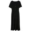 Sancai Plus Size V-Neck Slimming Little Black Dress