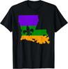 Distressed Mardi Gras Fleur De Lis Design Unisex T-Shirt