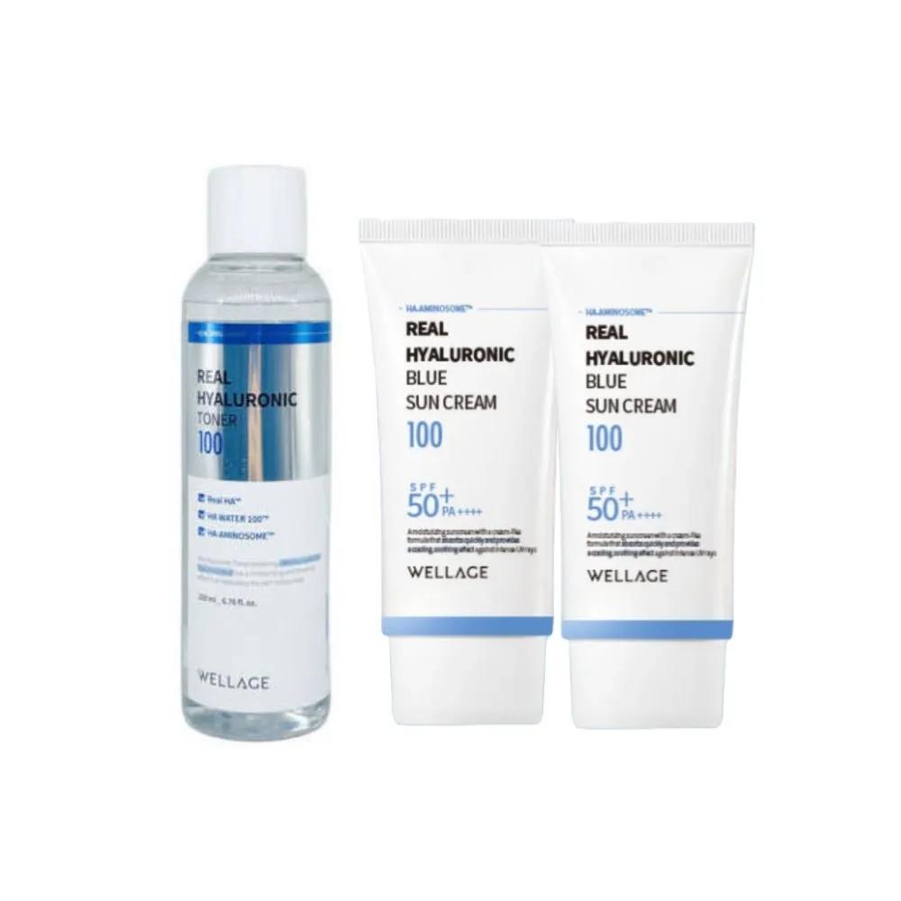 WELLAGE Hyaluronic Toner 200ml (1), Sun Cream 50ml (2)
