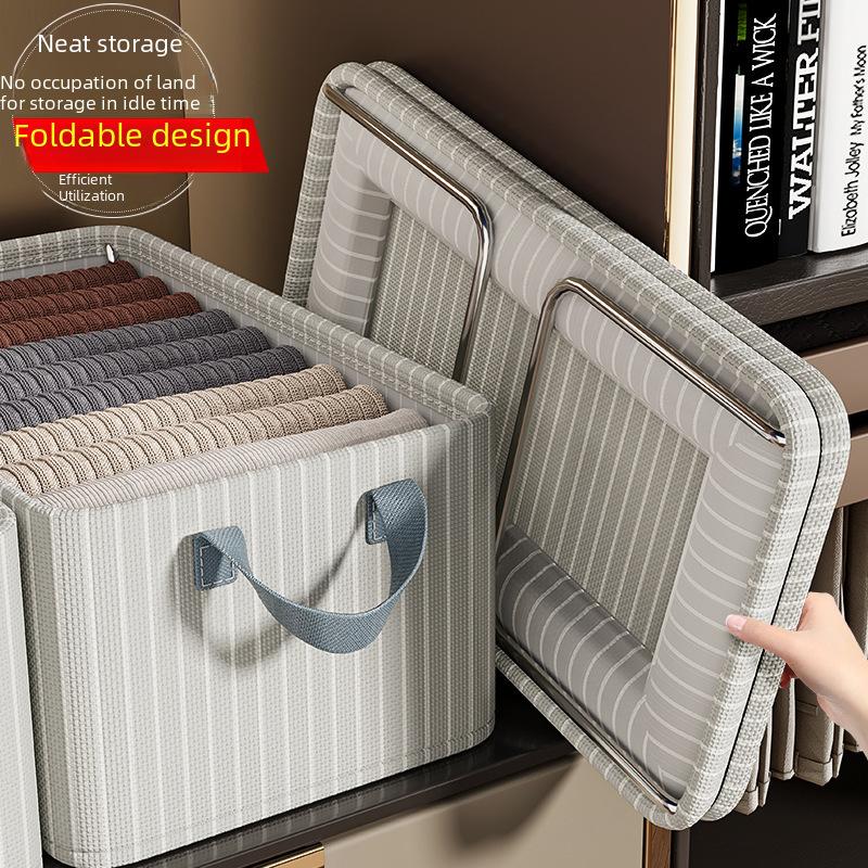 Oxford Cloth Storage Boxes with Steel Frame, Foldable Clothes Organizer, Under Bed Storage Containers for Bedroom, Closet, Dorm Room