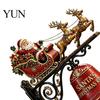 Decorative Doorbell for Christmas Bell Wall Hanging Decoration, Santa Sleigh Reindeer Ornament, Large Holiday Craft Home Decor Porch Door Fireplace