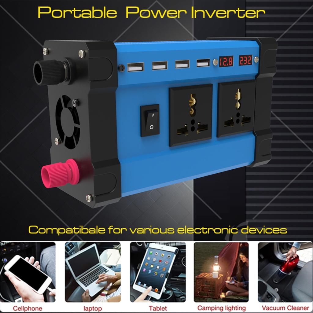 2 USB 3.6A Digital Display DC 12V to AC 220V 110V Car Inverter 4000W Inverter Voltage Transformer Converter LED for Car Home