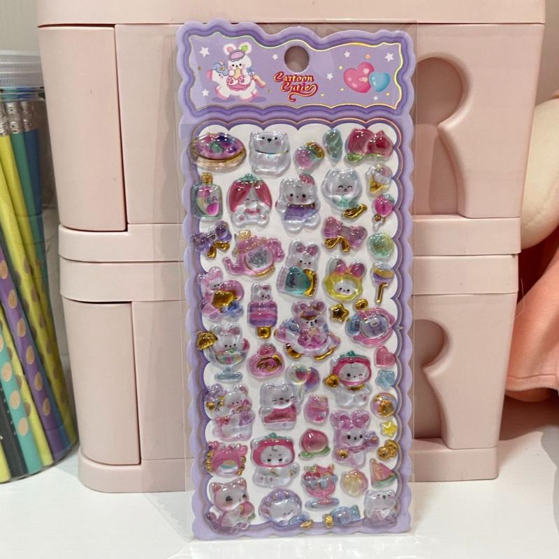 

Милые мультяшные 3D рельефные хрустальные наклейки Сделай сам Скрапбук Журнал Чехол для телефона Дневник Украшение Подарки A3