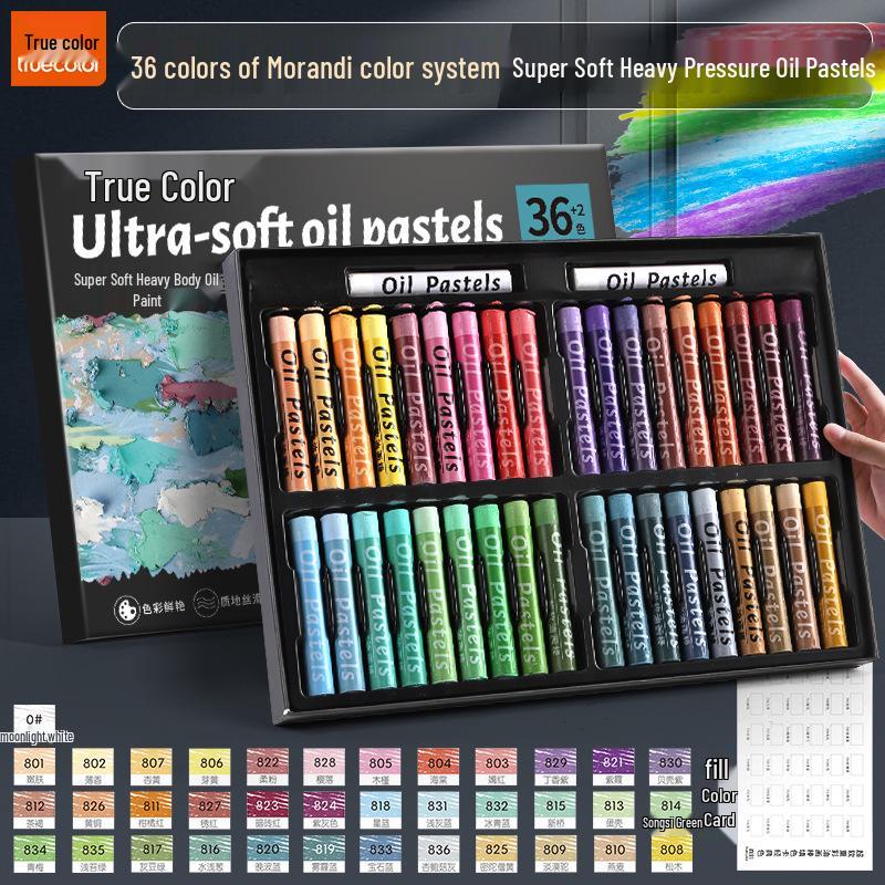 True Color Macaron Oil Pastels: Professional-Grade, Smooth, Super Soft Crayons