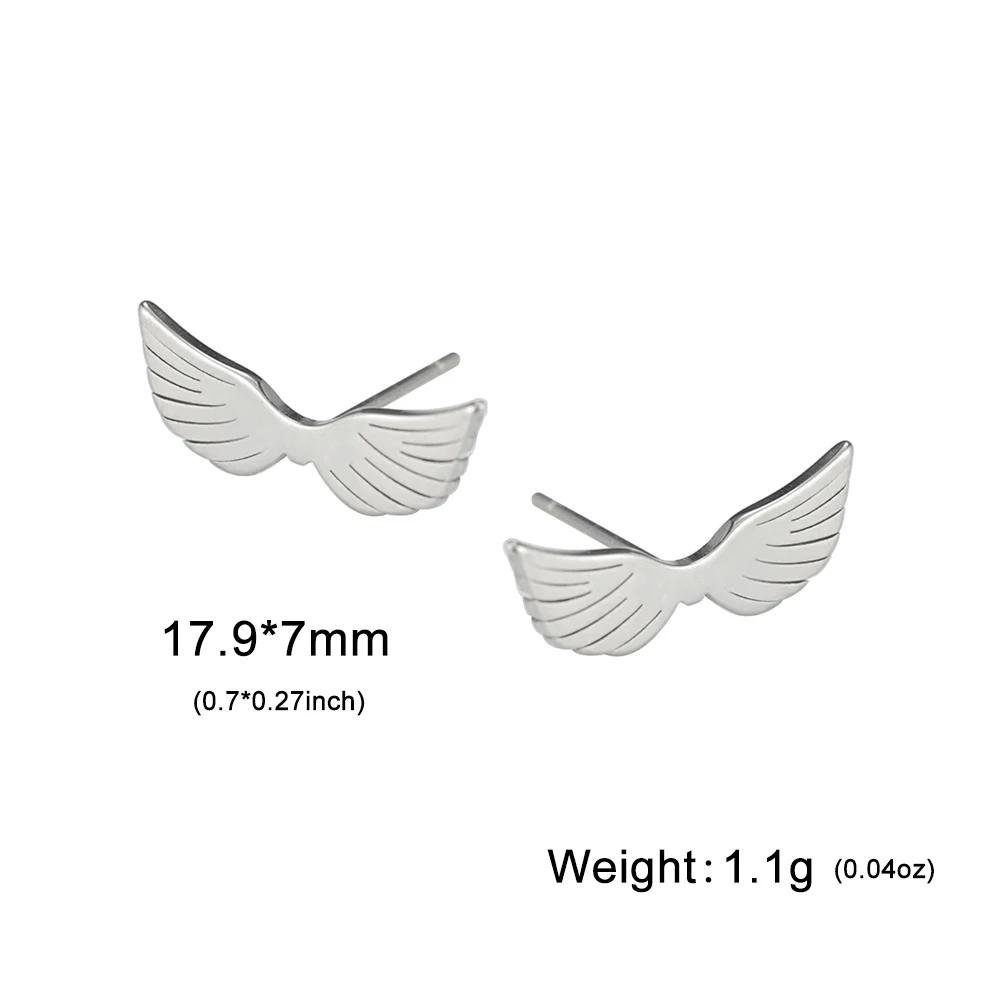 Teamer Lovely Angel Wing Stud Earrings For Women Girls Cute Stainless Steel Fashion Valentine Birthday Jewelry Gift 2026 New