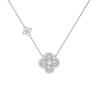 Sterling Silver Four-Leaf Clover Necklace: Elegant Diamond Pendant Clavicle Chain for Women - Perfect Valentine's Day Gift