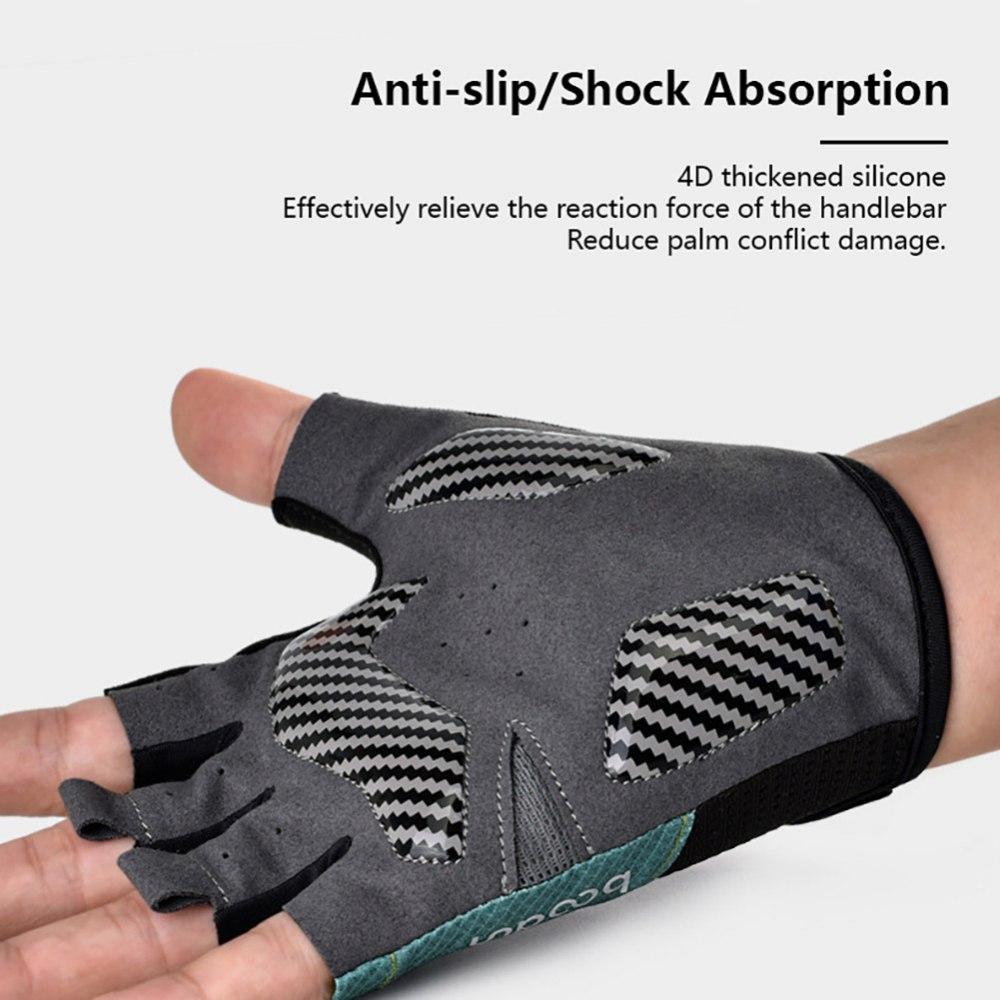 2 Pcs Men Riding Gloves Thickened Gloves High Elasticity Anti-slip Shock Absorption Easy-to-release Design Half-finger Gloves
