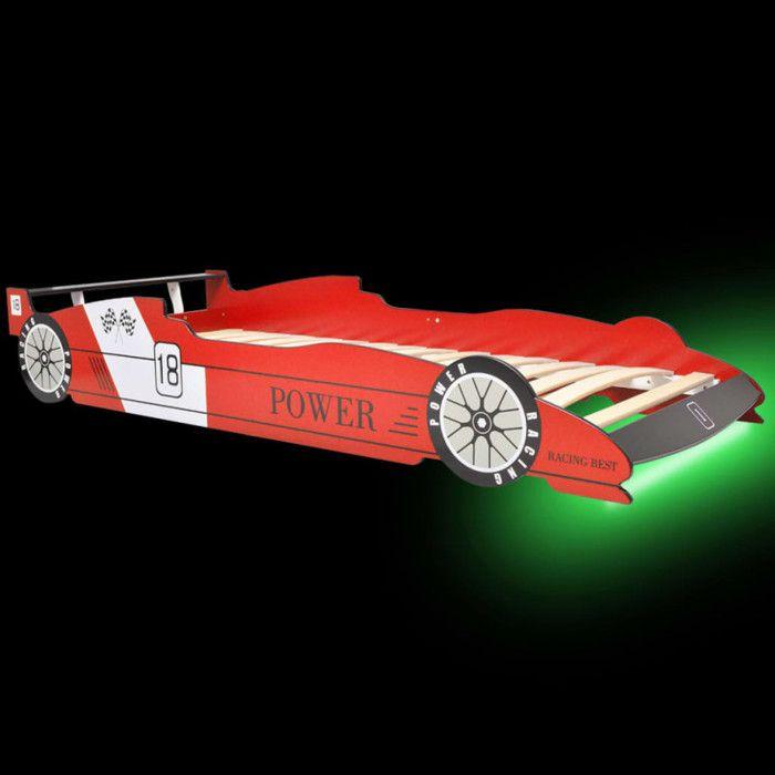 Lit voiture de course pour enfants - VIDAXL - LED - Rouge
