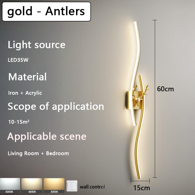 Creative long lamp luxury wall lamp living room background wall simple modern staircase bedroom bedside lamps and lanterns