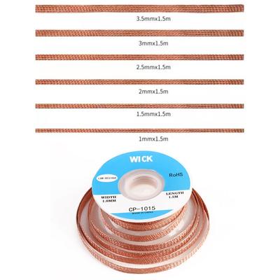 1.5/3M Length Welding Wires Desoldering Mesh Braid Tape Copper Welding Point Solder Remover Wire Repair Tool for Soldering