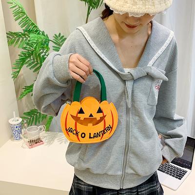 Halloween Kürbis Tasche Süßigkeiten Geschenk Kinder Tragetasche Feiertags Backen Snack Verpackungstasche Filz Umhängetasche