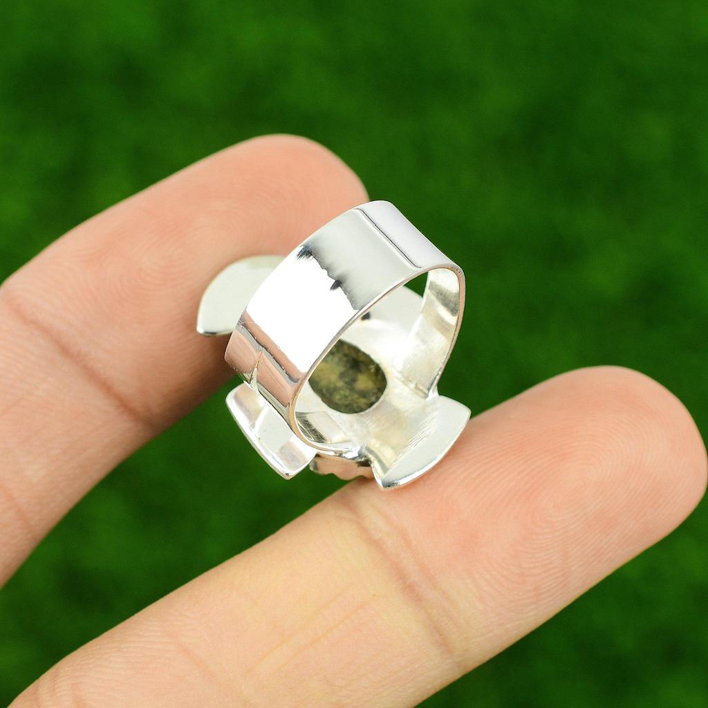 925 Sterling Silver Gogunjula Gemstone Promise Bezel Statement Wedding Ring US 7