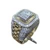 Hip Hop Rings For Men Jewelry Inlaid White Zircon Punk Wedding Ring  Size 6-13
