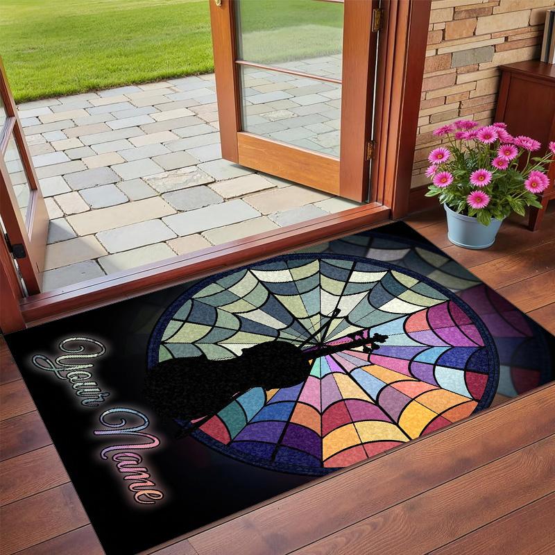 Crystal Velvet Rug Custom Name Text, Soft Non Slip Floor Mat Home DecorWednesday Addams