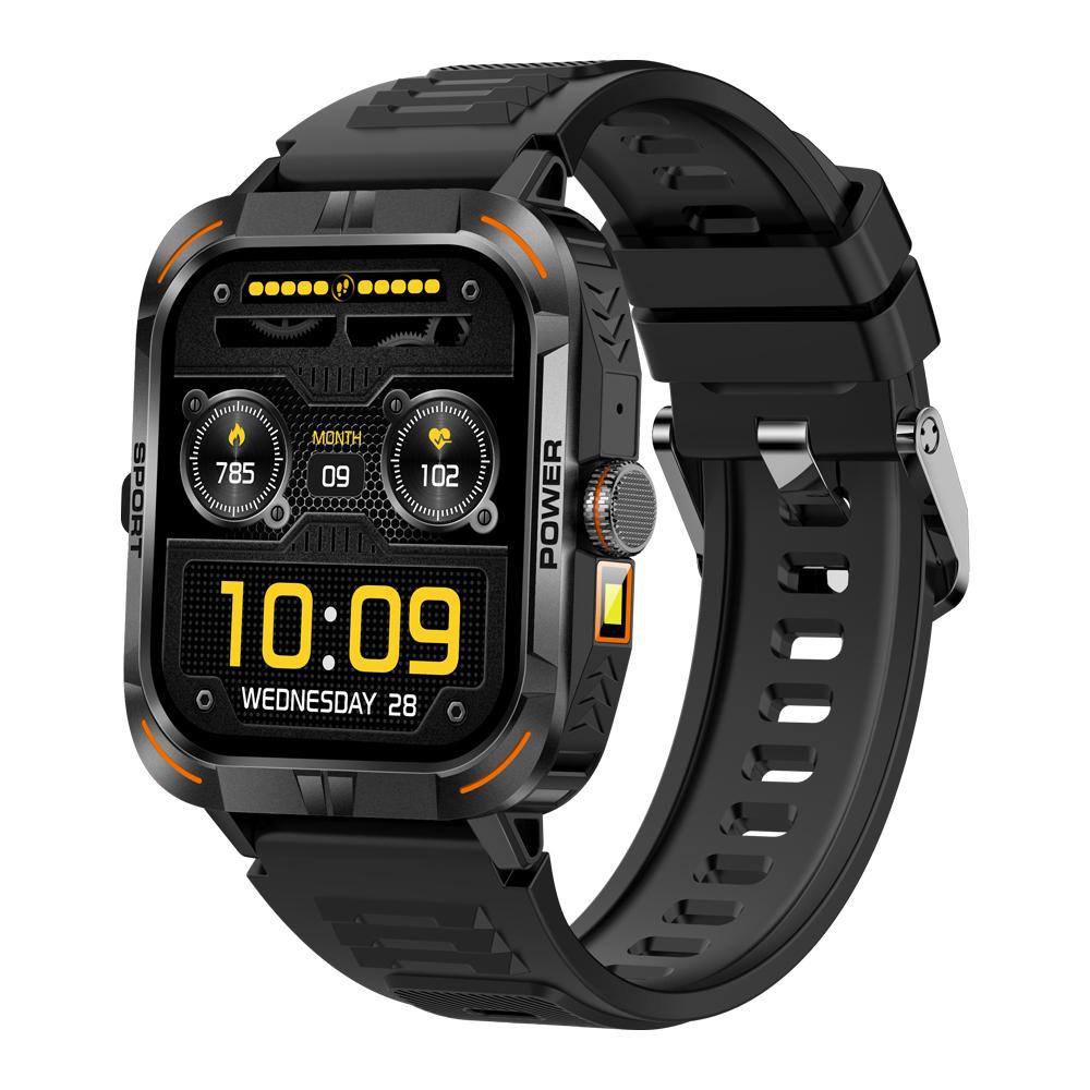 

Smart Watch AMOLED Screen Outdoor Flashlight Sport Blue Tooth call Music Waterproof Health Smartwatch Compass Calculator Weather
