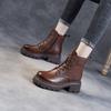 Martin Boots Women's British Style Short Boots Spring and Autumn 2026 New Leather Thick Sole Heightening Thin Retro Single Boots