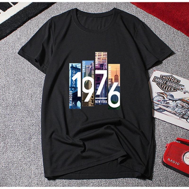 Summer Short Sleeve T-Shirt Men'S Crew Neck Student Loose Bottom Shirt Fattened Large Size Trend T-Shirt