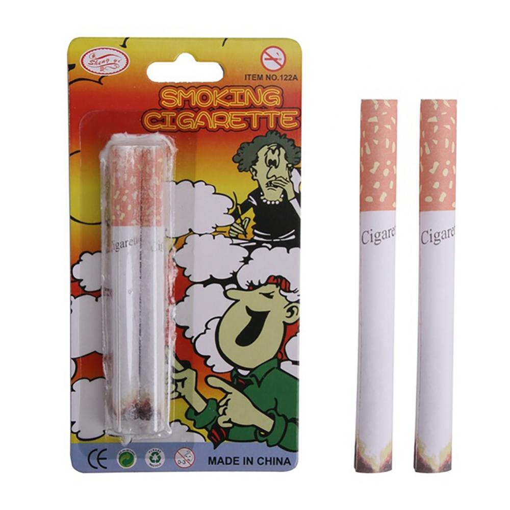 2 Pcs Funny Fake Smoking Cigarettes Lint End Practical Jokes Trick Prank Toy Joke Prank Fags Lit End Realistic Props Halloween