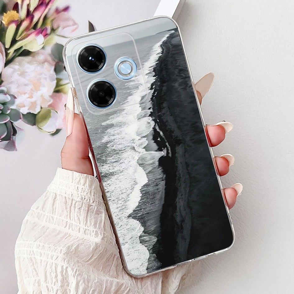 New For Xiaomi Redmi 13x 4G Case Cute Cartoon Panda Machine Flower TPU Soft Silicone Cover For Xiomi Redmi 13X Shockproof Bumper