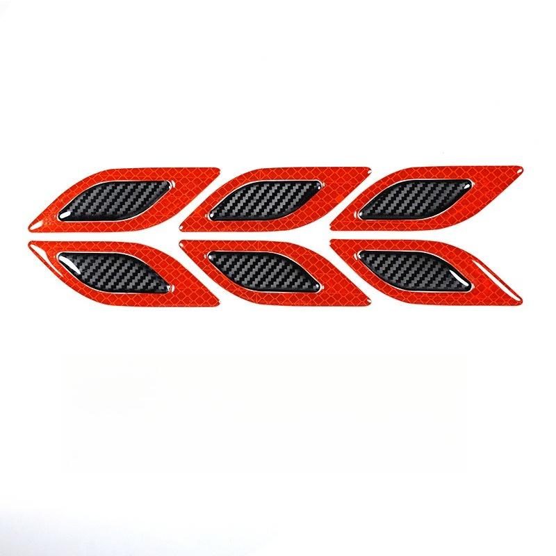 6PCS Car Fender Hood Bumper Reflective Decal Safety Warning Stripe Vehicle Protection Body Stickers Decor for Universal auto красный черный