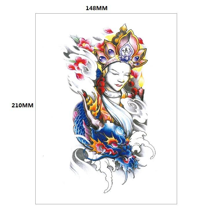 Traditionelle schöne Frau Charakter Tränen Geisha Farbe Wasser Transfer Blume Arm Anti-Real Tattoo Aufkleber Tattoo