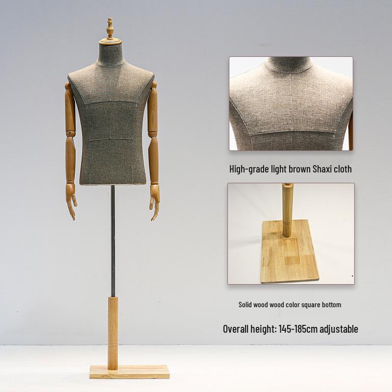 Luxury Sand-Washed Fabric Men's Tuxedo Display Mannequin Stand