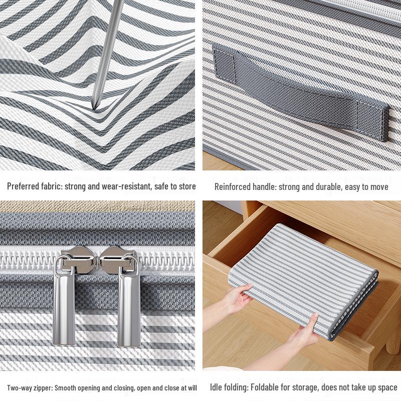 Foldable Non-Woven Underbed Storage Bag – Dustproof Organizer for Blankets, Clothes, Quilts & Toys with Clear See-Through Window