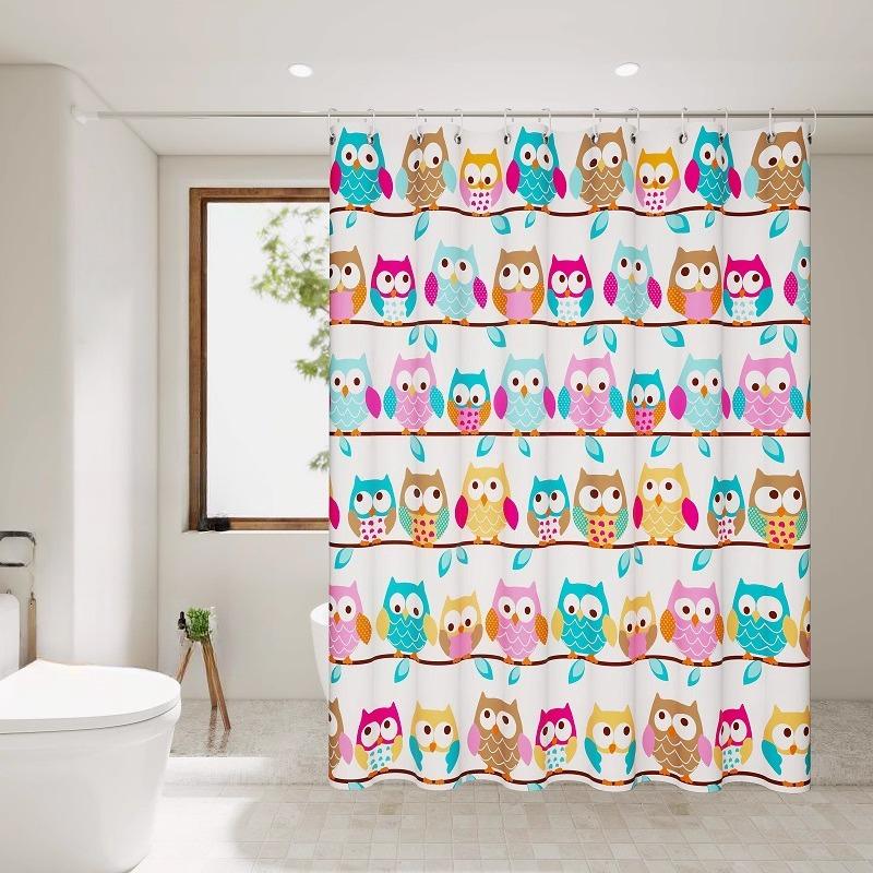 Transparent Waterproof Shower Curtain Bathroom Translucent Partition Curtain Easy Clean Wipe Mildew Proof Curtains with Hooks