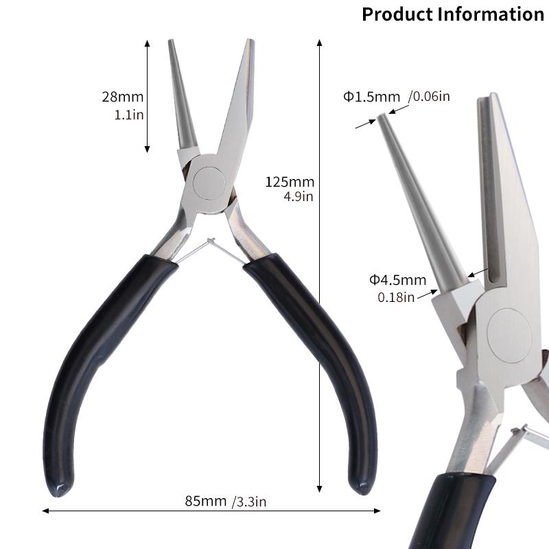 5'' Round Concave Pliers 1PC Wire Looping Pliers Precision Wire Bending Tools for DIY Jewelry Making Hobby Projects