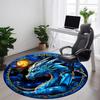 1pc Dragon Fantasy Office Round Area Rug,  Mat Suitable ForOffice, Under Office Chairs Bedroom Living Room Home Decor, Room Deco