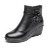 2025 Winter Shoes Women Snow Boots Warm Plush Cold Winter Soft Mother Wedges Shoes Fashion Brand Ladies Ankle Boots Plus Size 41 Black