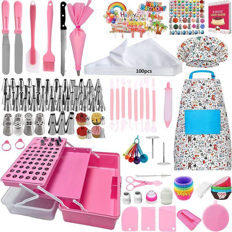 337-Piece Pastry Piping Tips Set With Cream Bags 3-Tier Storage Box Cake Decorating Baking Tools