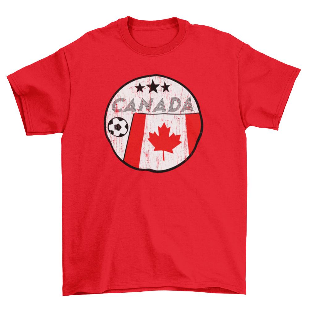 

CANADA Football T-Shirt 2024 Retro Circle, Adults Kids Or Baby, World Cup Kit L