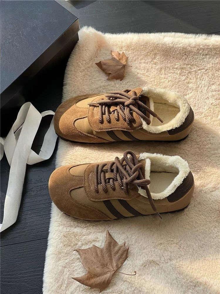 

Новые теплые хлопковые ботинки, мягкая подошва, амортизирующие, на шнуровке, спортивные и повседневные туфли для женщин 38