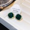 New retro ear clips without ear holes, crystal temperament versatile mosquito coil disc earrings, female mosquito coil disc zircon exquisite earrings.
