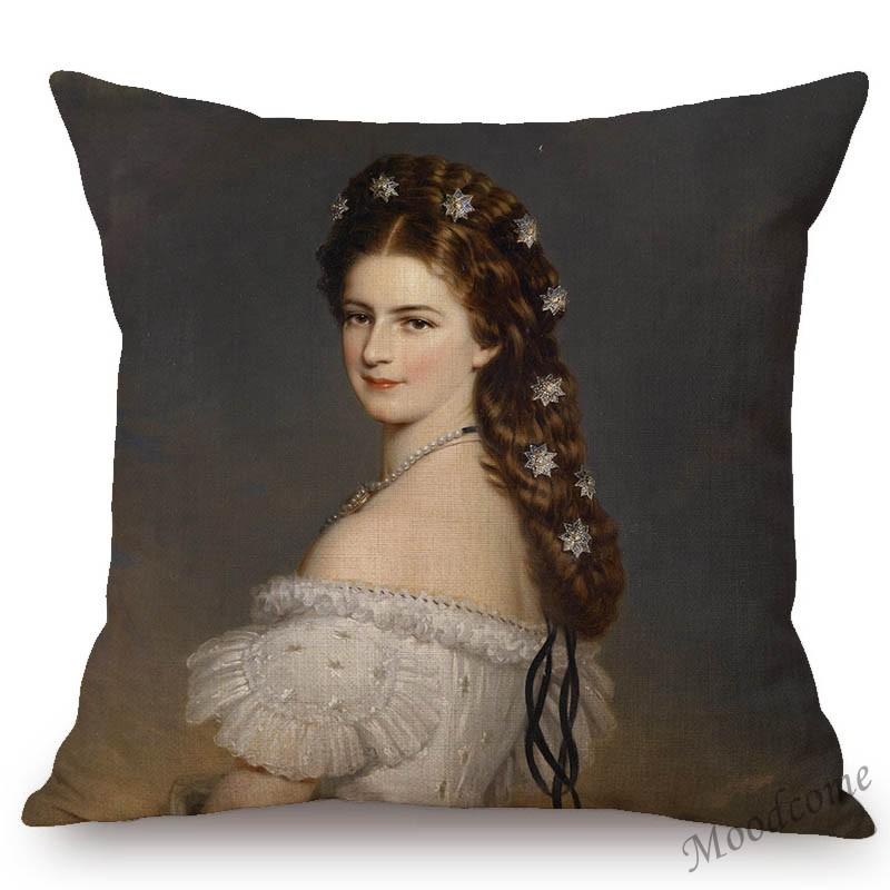 Franz Xaver Winterhalter Rococo Royal Court Princess Queen Beautiful Lady Portrait Oil Painting Sofa Pillow Case Cushion Cover
