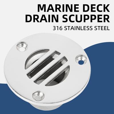 25mm Marine 316 Stainless Steel Floor Deck Drain Fit for Yacht Kayak Deck Drainage or Bathroom Drain Supplies Boat Accessories