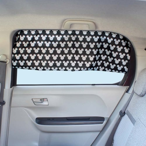 Napolex Car Curtains, 2 Pieces, Strong Magnets, Easy Installation, UV97% Protection, UV Protection, Mickey Silhouette Pattern, Car Supplies, Disney Mi
