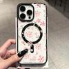 Small Pink Flowers Design Magnetic Phone Case For iPhone 17 Pro Max Cases iPhone 16 Plus 15 14 13 12 11 Air 17 Transparent Cover