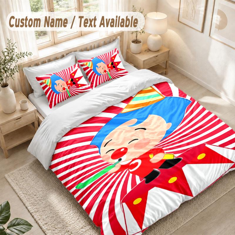 Set Biancheria da Letto El Payaso Plim Plim, 1 Copripiumino & 2 Federe Morbido Confortevole Camera da Letto Tessile per la Casa Decorazione